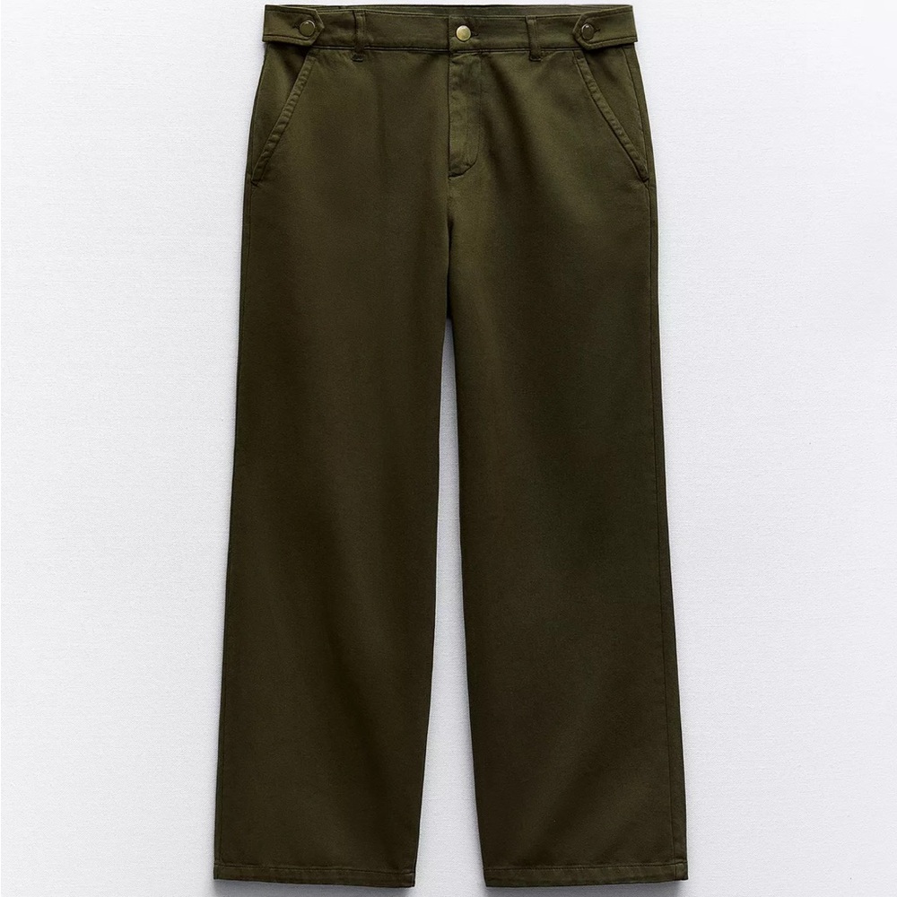 Zara straight fit chinos with tab detail - size 34
